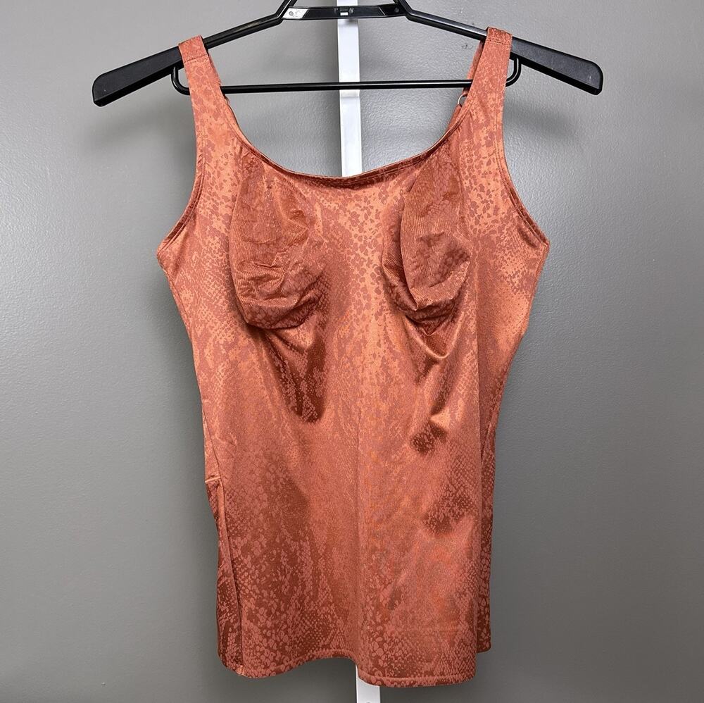 Ruby Ribbon 3073 Simply Smooth Pocket Cami 50 Terracotta Snakeskin NWOT Camisole
